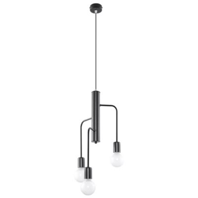 Lustre en acier 3 lampes 25x25x100cm Sollux