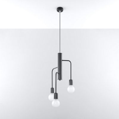 Lustre en acier 3 lampes 25x25x100cm Sollux