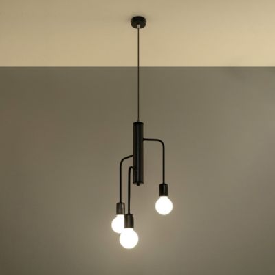 Lustre en acier 3 lampes 25x25x100cm Sollux