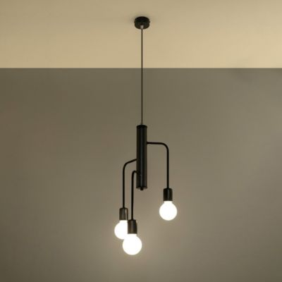 Lustre en acier 3 lampes 25x25x100cm Sollux