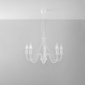 Lustre en acier 5 ampoules 4000K - 60x60x80cm Sollux