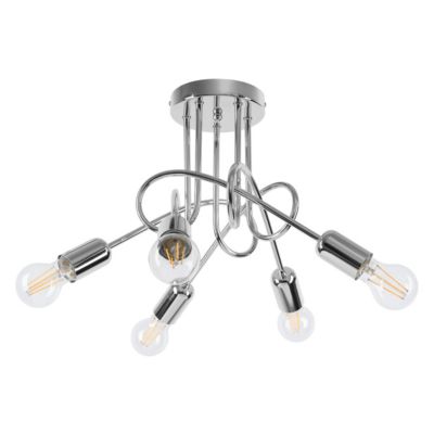 Lustre en acier 5 lampes 55x55x35cm Sollux