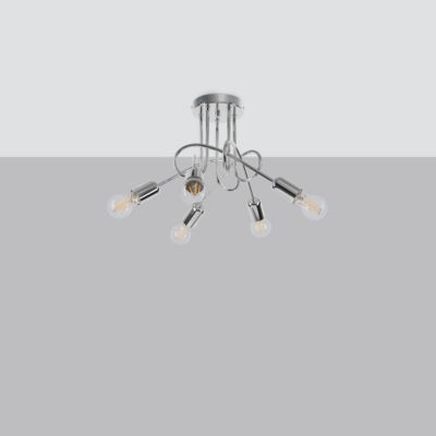 Lustre en acier 5 lampes 55x55x35cm Sollux