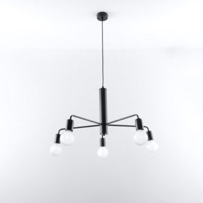Lustre en acier 5 lampes 60x60x85cm Sollux