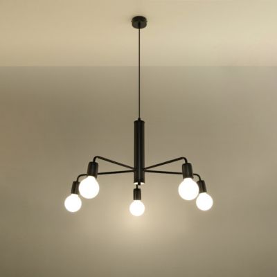 Lustre en acier 5 lampes 60x60x85cm Sollux