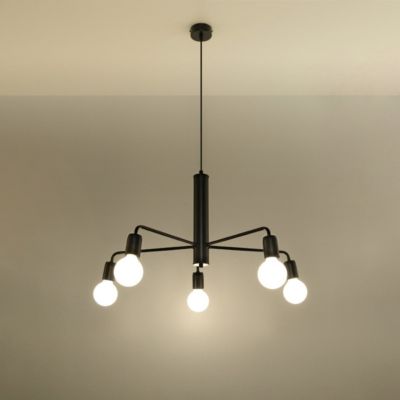 Lustre en acier 5 lampes 60x60x85cm Sollux