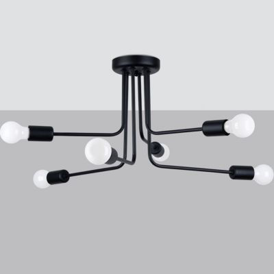 Lustre en acier 6 lampes 68x68x33cm Sollux