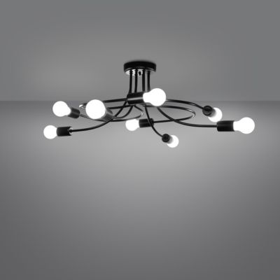 Lustres en métal, noir H: 28cm