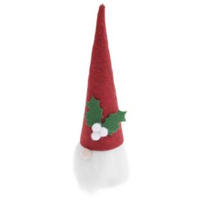 Lutin de Noël en feutrine rouge 16,5 cm