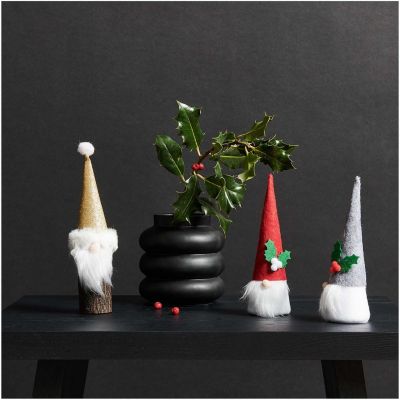 Lutin de Noël en feutrine rouge 16,5 cm