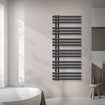 LuxeBath Radiateur de Salle de Bain Iron EM 600x1400 mm Anthracite Raccord Central