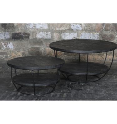 LUZ-Table basse D65 cm en bois massif noir