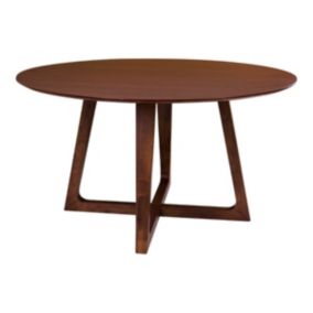 LYNGBY - Table Repas 137cm MDF Placage Noyer