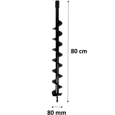 Mèche de tarière 80 mm avec adaptateur pour perceuse et perforateur SDS-plus GT Market