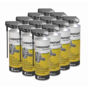 Méduze - 12 lubrifiants secs au PTFE 500mL - Polyvalent - Durable - Antifriction - Professionnel