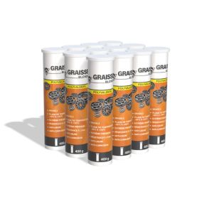 Méduze - 12 tubes de graisse polyvalente blonde 400g - Grade 2 - Lisse - Anticorrosion - Extrême pression