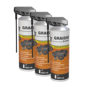 Méduze - 3 graisses adhésives filantes en aérosol 400mL - Blonde - Au lithium - Professionnelle