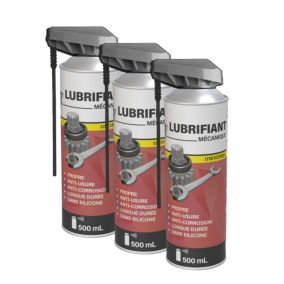 Méduze - 3 lubrifiants mécaniques polyvalents 500 mL - Au PTFE - Propre - Professionnel