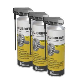 Méduze - 3 lubrifiants secs au PTFE 500mL - Polyvalent - Durable - Antifriction - Professionnel