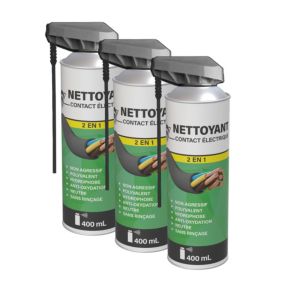 Méduze - 3 solvants pour contact électrique 400mL - Polyvalent - Séchage rapide - Professionnel