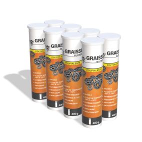 Méduze - 8 tubes de graisse polyvalente blonde 400g - Grade 2 - Lisse - Anticorrosion - Extrême pression