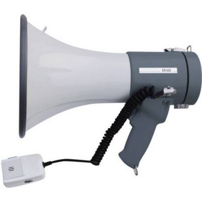Mégaphone SpeaKa ER-66S avec sirène, microphone amovible et bandoulière