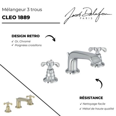 Mélangeur 3 trous JACOB DELAFON Cléo 1889 chrome