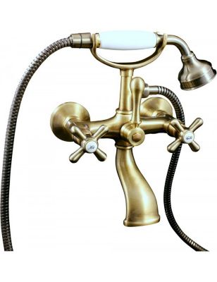 Mélangeur baignoire MORAVA RETRO laiton noir mat doré