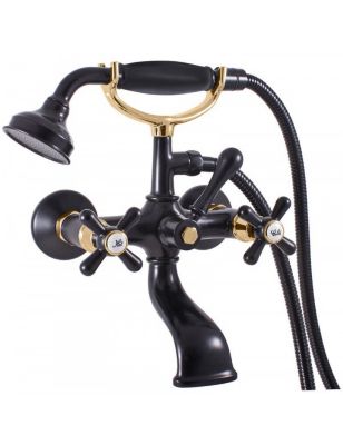 Mélangeur baignoire MORAVA RETRO laiton noir mat doré