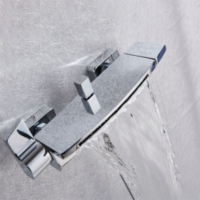 Mélangeur de bain mural chrome, Lorent