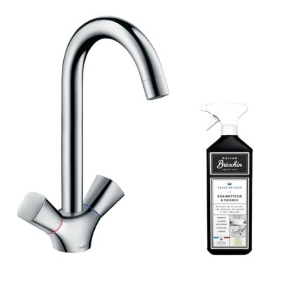 Mélangeur de cuisine HANSGROHE Logis M31 chromé + nettoyant Briochin