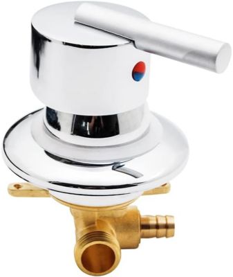 Mélangeur de Salle de Douche Vanne de Mélange d'eau Chaude et Froide Mélangeur G1/2" Mitigeur Cabine de Douche Mélangeur