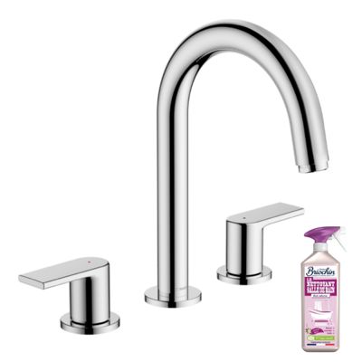 Mélangeur lavabo HANSGROHE 3 trous avec tirette et vidage chrome + nettoyant Briochin