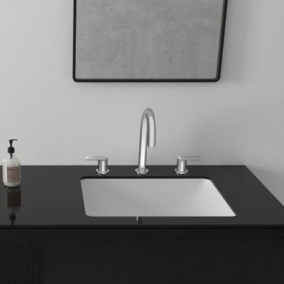 Bagnoclic – Mélangeur de lavabo 3 trous – Finition chromée – Mécanisme en laiton – Flexibles inox 3/8F 35 cm – Vidange métallique 1'1/4