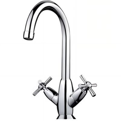 Mélangeur pour lavabo ou vasque têtes céramique 2 tours à croisillons SANINDUSA Rimini chromé