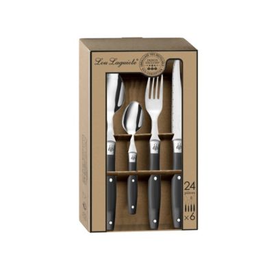 Ménagère Laguiole inox gris anthracite 16 pièces