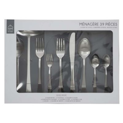 Ménagère 39 pièces en inox brossé