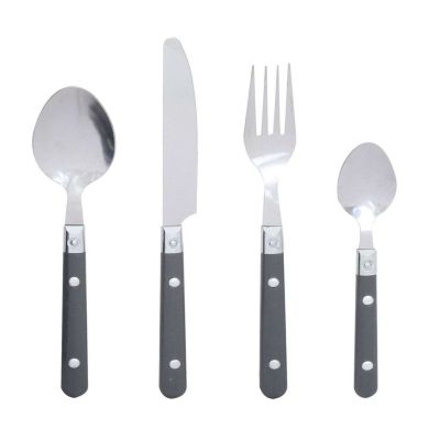 Ménagère Bistrot en acier inoxydable 24 Pièces - Gris