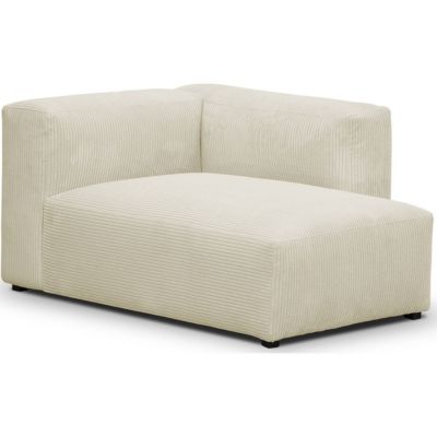 Méridienne d'angle à droite modulable en velours côtelé beige - Modulo