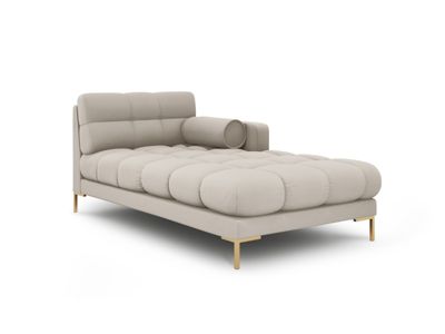 Méridienne droite "Bali" en tissu structurel beige