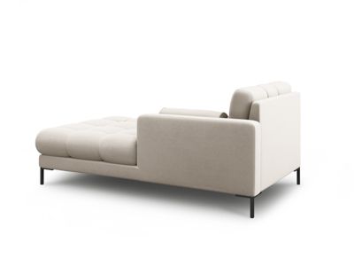 Méridienne droite "Bali" en tissu structurel beige