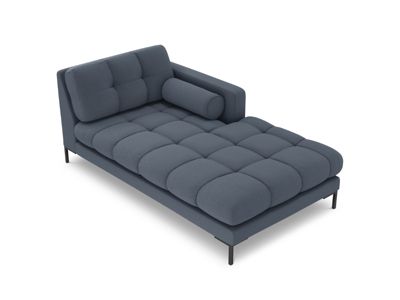 Méridienne droite "Bali" en tissu structurel bleu foncé