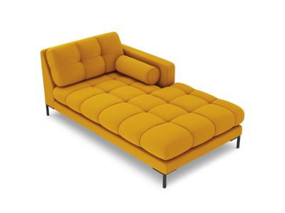 Méridienne droite "Bali" en tissu structurel jaune