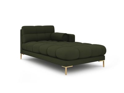 Méridienne droite "Bali" en tissu structurel vert