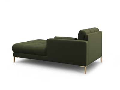 Méridienne droite "Bali" en tissu structurel vert