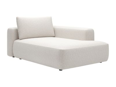Méridienne droite en tissu chiné crème DAVISO