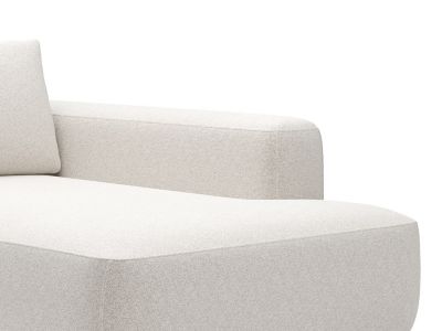 Méridienne droite en tissu chiné crème DAVISO