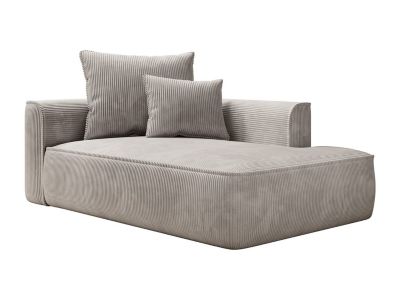 Méridienne droite en velours côtelé beige PINETA