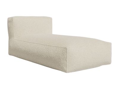 Méridienne en tissu bouclette blanc cassé NOUMARA