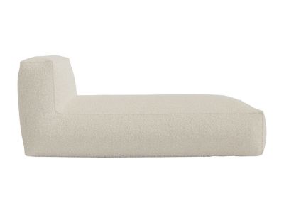 Méridienne en tissu bouclette blanc cassé NOUMARA